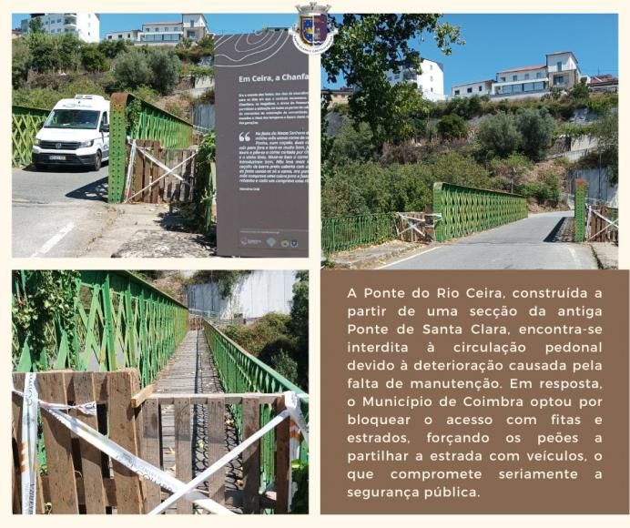 Ponte do Rio Ceira: Falta de manuten&ccedil;&atilde;o compromete seguran&ccedil;a p&uacute;blica