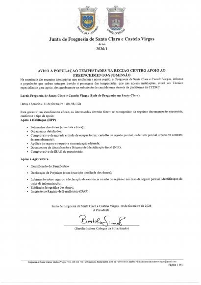 AVISO &Agrave; POPULA&Ccedil;&Atilde;O TEMPESTADES NA REGI&Atilde;O CENTRO APOIO AO PREENCHIMENTO/SUBMISS&Atilde;O