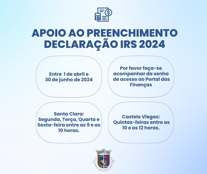 Apoio ao preenchimento da Declaração de IRS Apoio ao preenchimento da Declaração de IRS